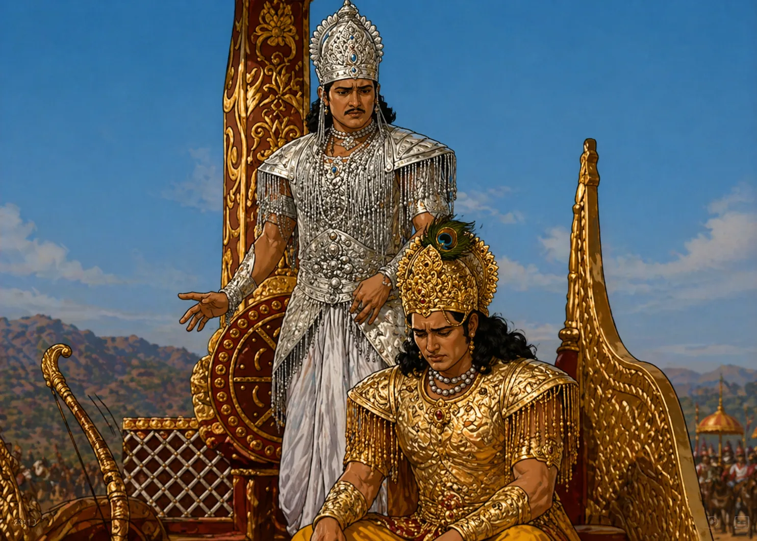 Arjuna's despair on the battlefield of Kurukshetra