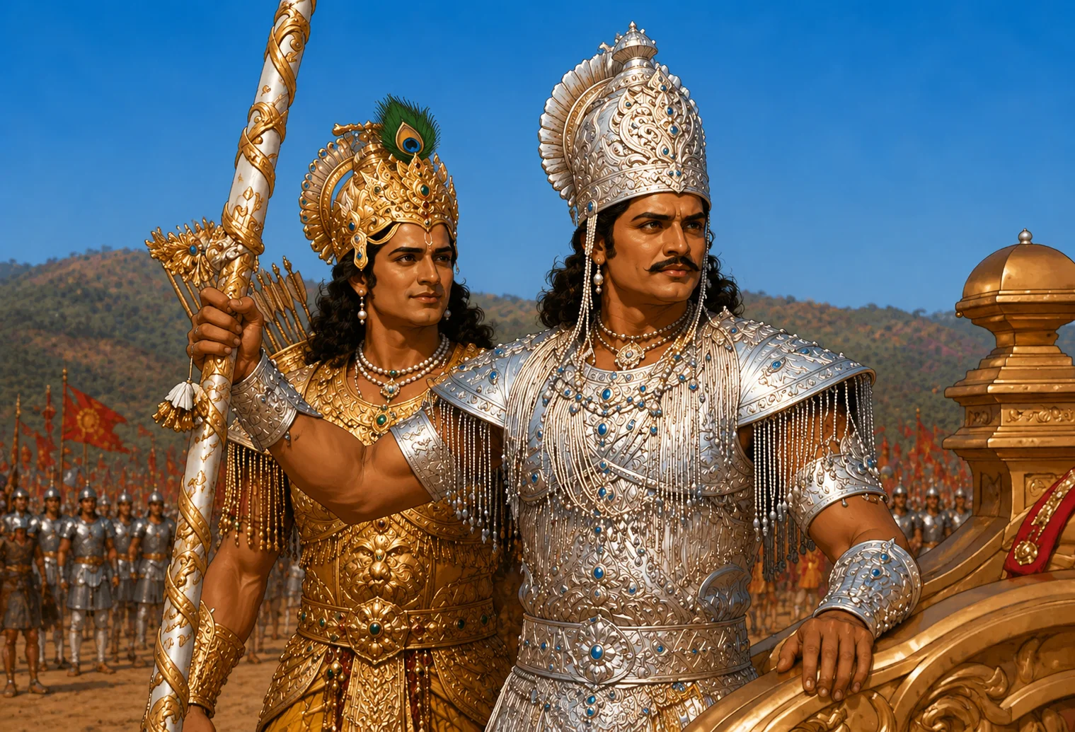 Krishna and Arjuna — the final teaching and complete surrender